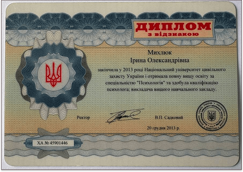 Диплом магістра психології
